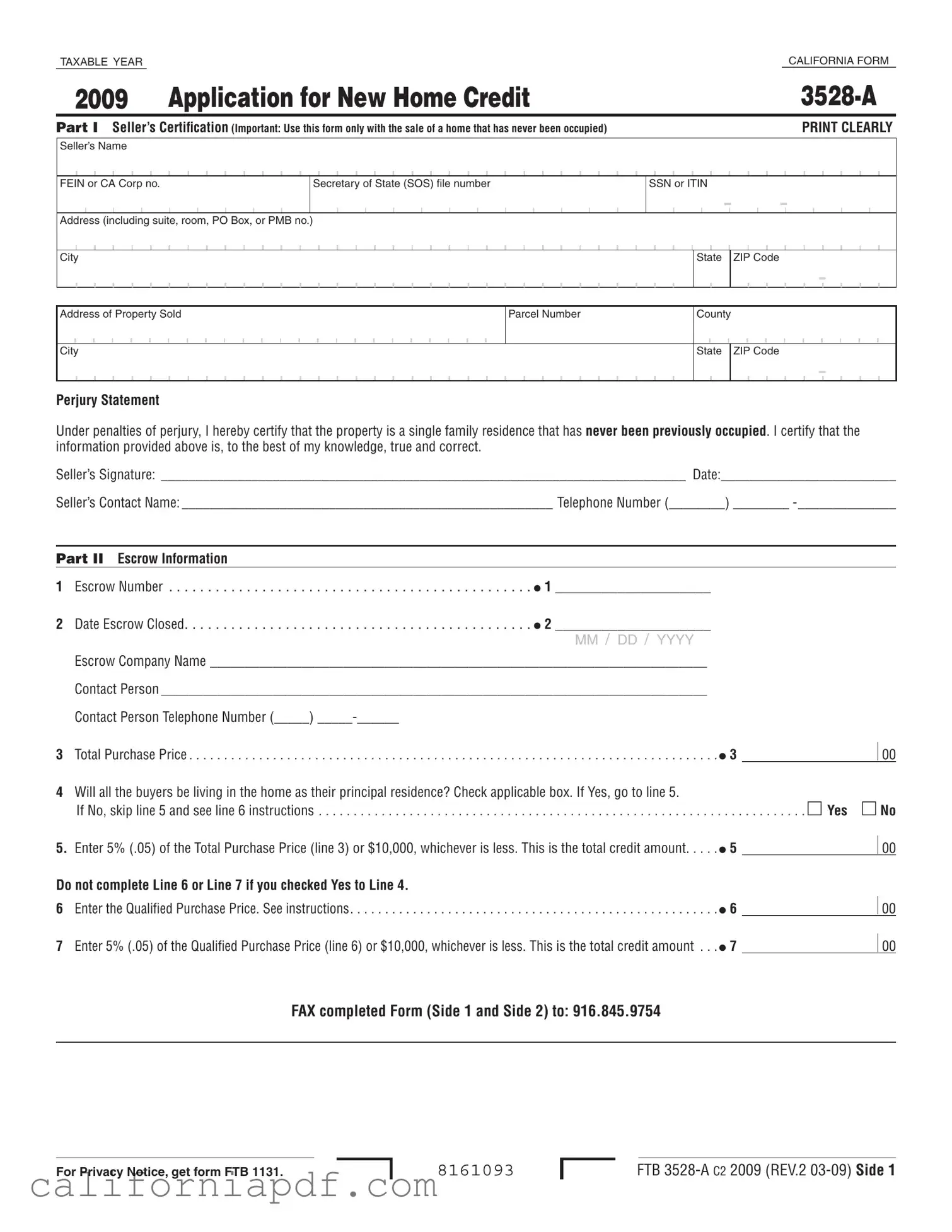 Fill a Valid California 3528 A Form