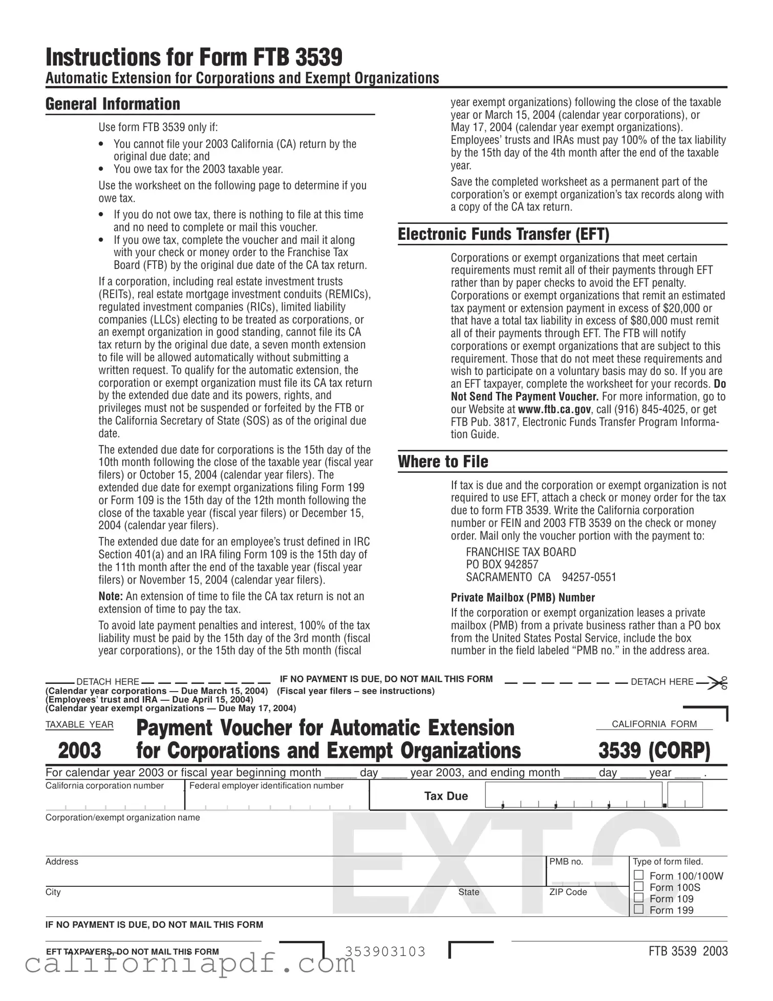 Fill a Valid California 3539 Form