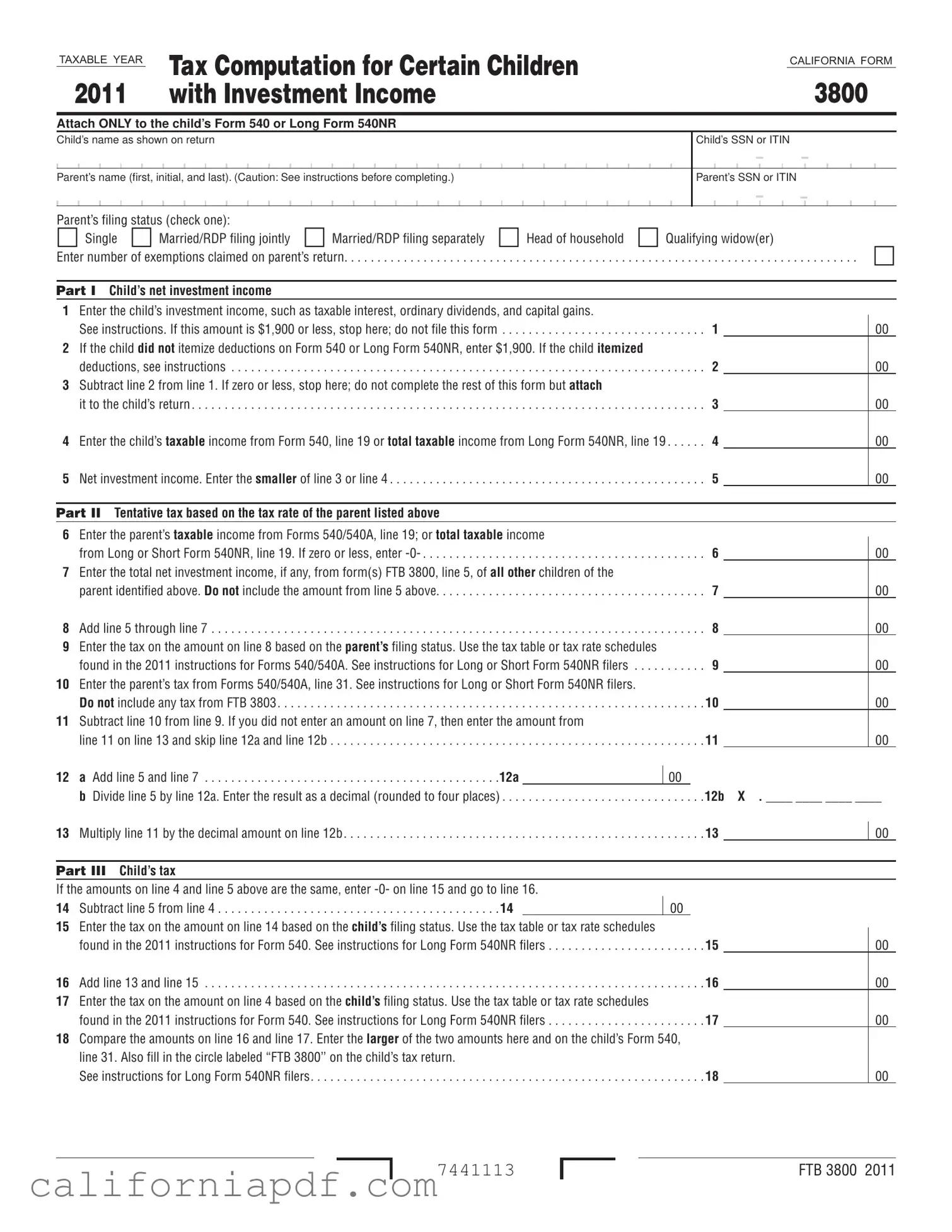 Fill a Valid California 3800 Form