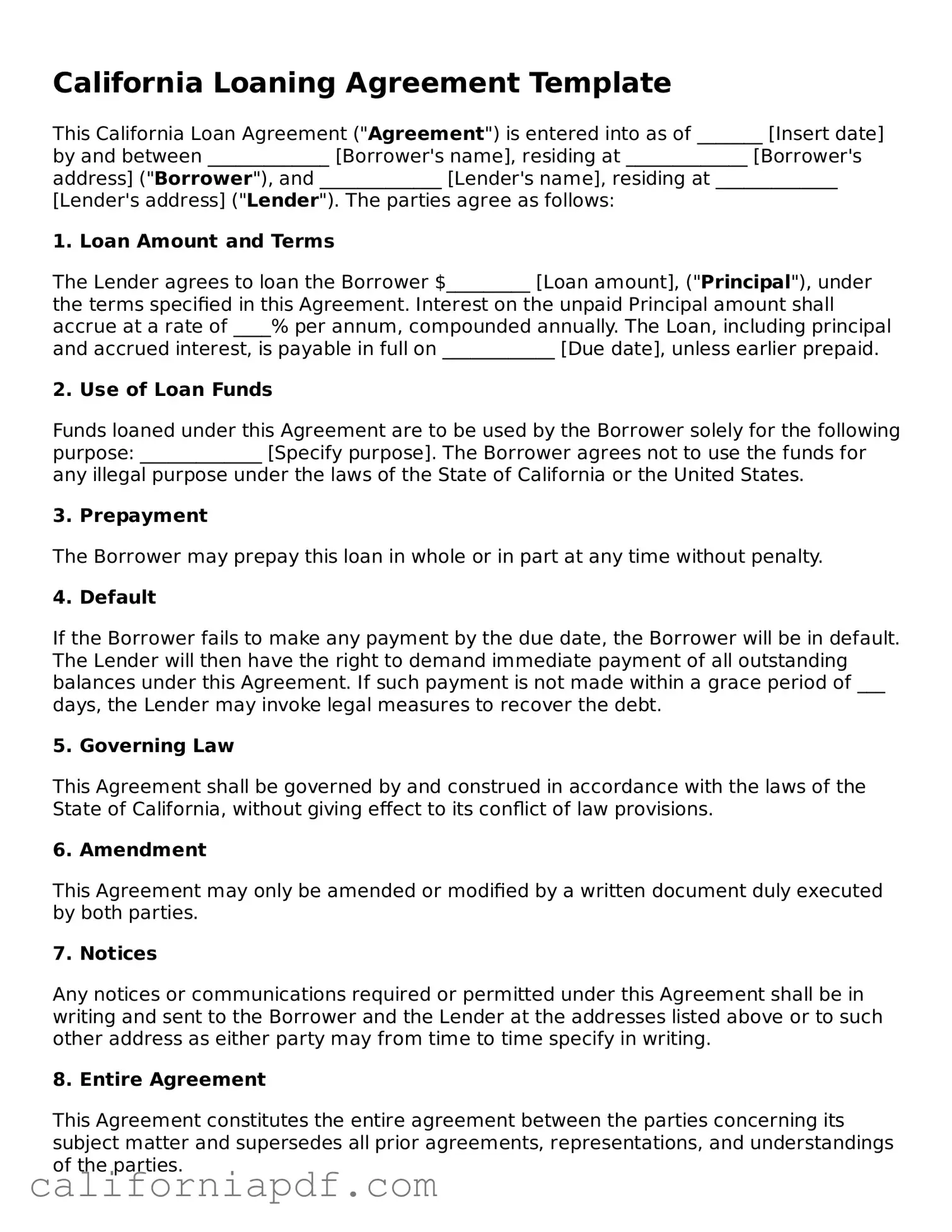 Attorney-Approved California Loan Agreement Document