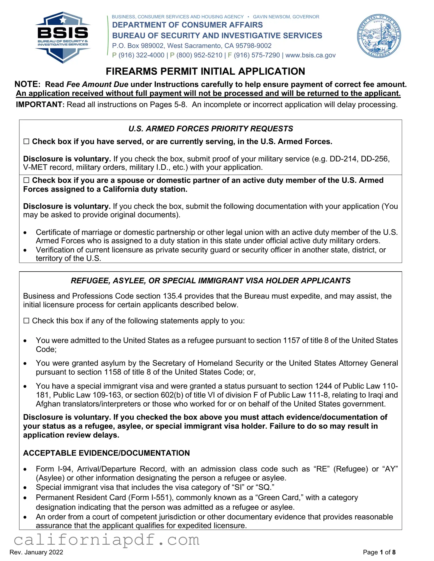 Fill a Valid California Gun Permit Application Form