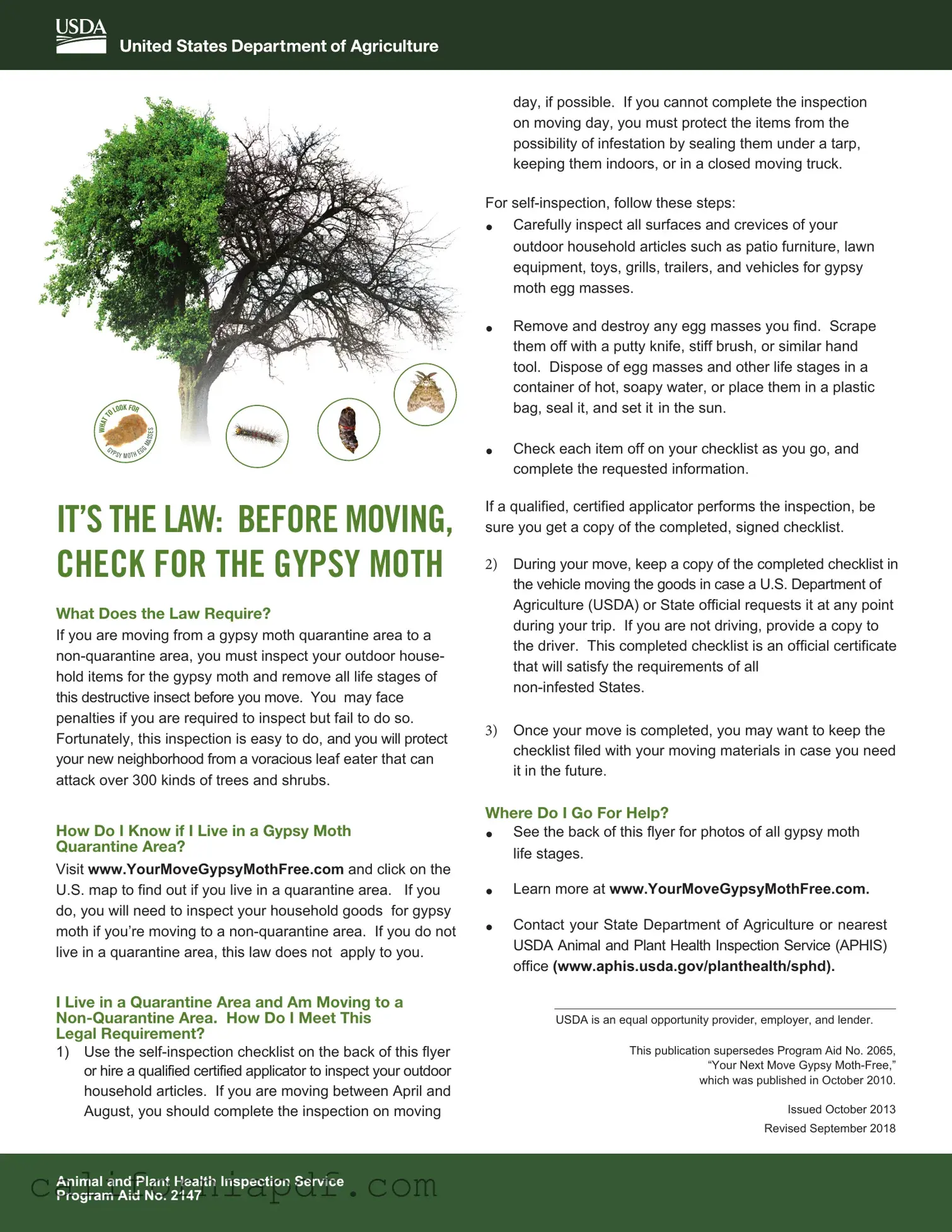 Fill a Valid California Gypsy Moth Checklist Form
