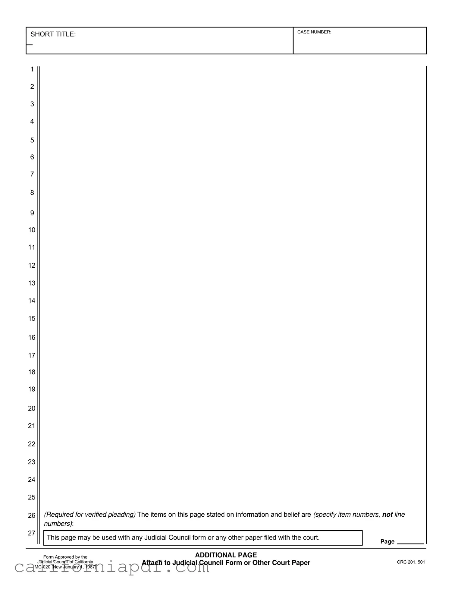 Fill a Valid California Judicial Council Form