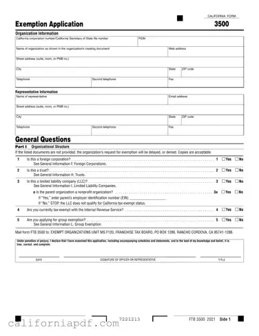 Fill a Valid California 3500 Form