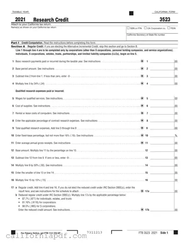 Fill a Valid California 3523 Form