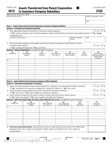 Fill a Valid California 3725 Form