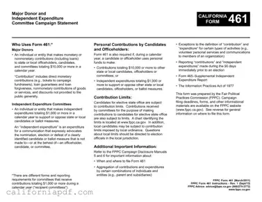 Fill a Valid California 461 Form