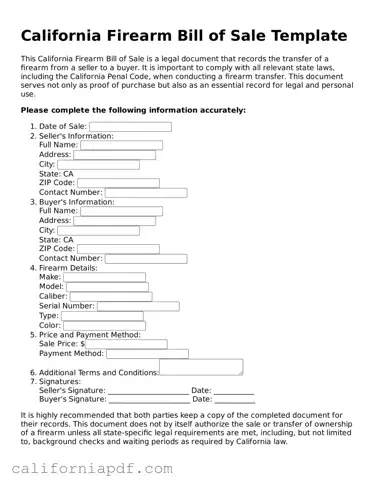 Attorney-Approved California Firearm Bill of Sale Document