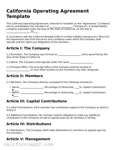 Attorney-Approved California Operating Agreement Document
