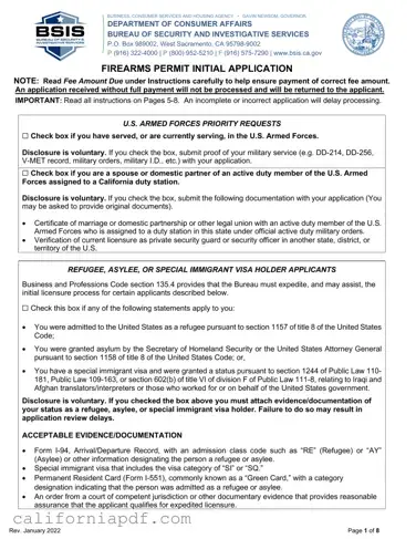 Fill a Valid California Gun Permit Application Form