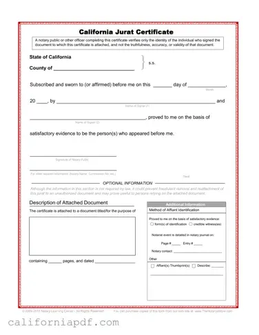 Fill a Valid California Jurat Form
