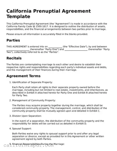 Attorney-Approved California Prenuptial Agreement Document